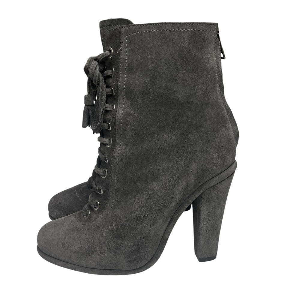 All Saints Grimsby Suede Lace-Up Boot In Asphalt Grey Size EU 38 / US 8